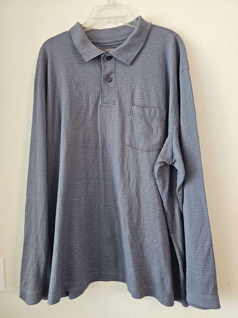 croft & barrow Long Sleeve Polo in Slate Blue-Gray